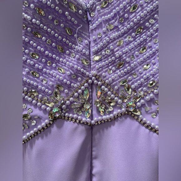 Blush Lavender Sweetheart Neckline Embellished Gown - Picture 9 of 16